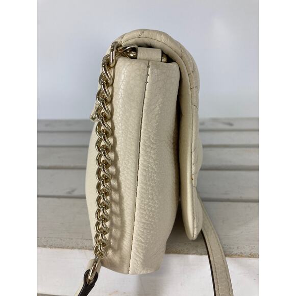 KATE SPADE,SMALL IVORY PEBBLED LEATHER QUILTED CROSSOBODY - Picture 3 of 16